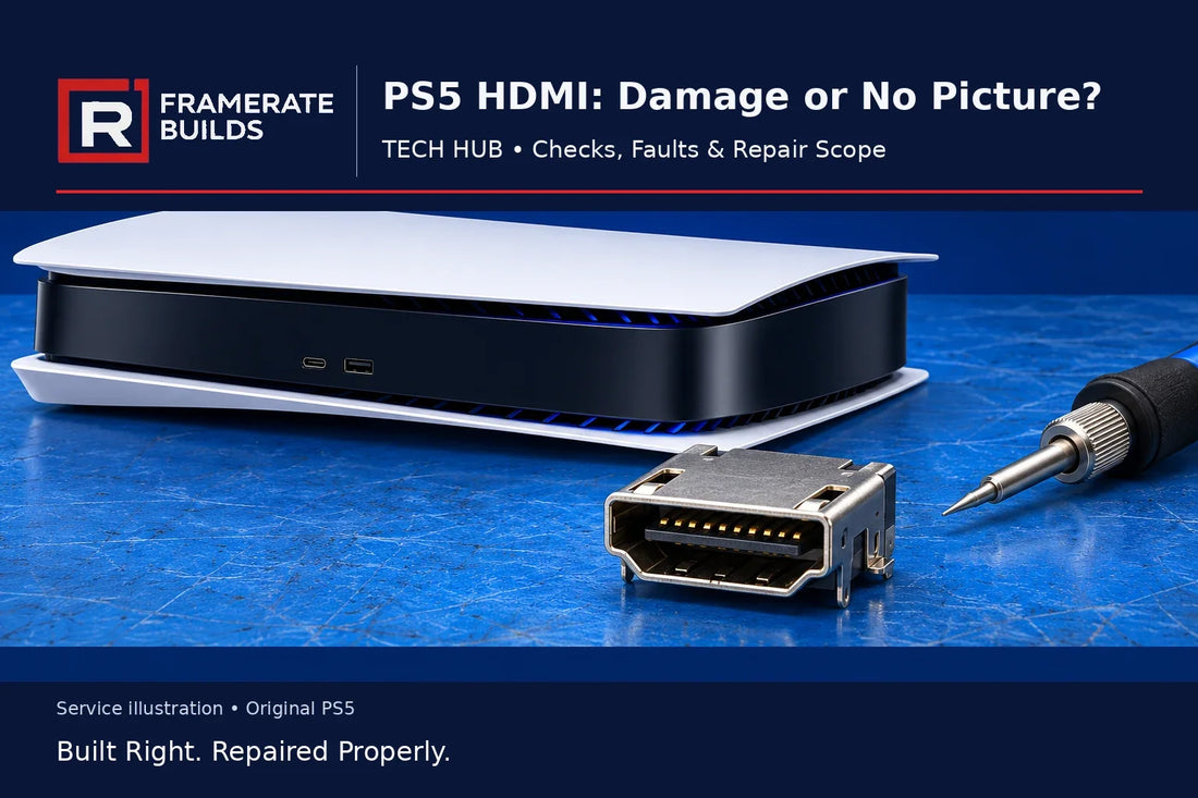 FrameRate Builds guide to physical PS5 HDMI port damage and other no-picture faults