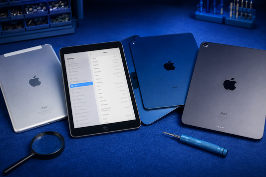 Different iPad generations arranged for model identification