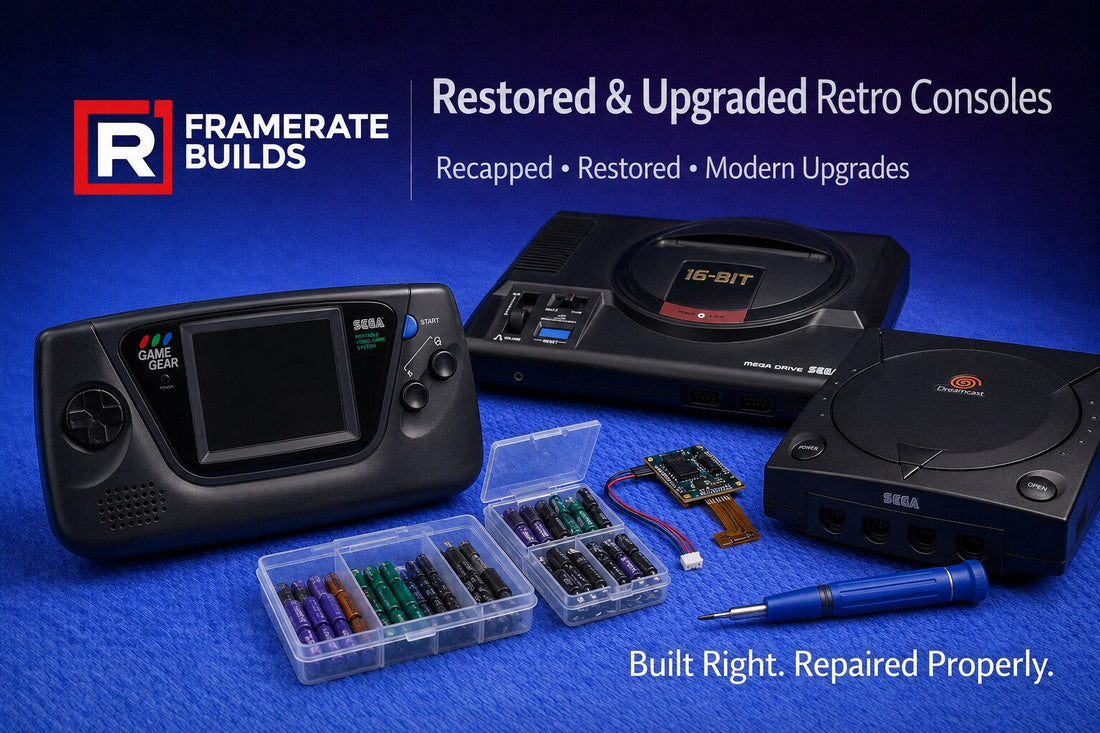 Restored Game Gear, Mega Drive and Dreamcast consoles