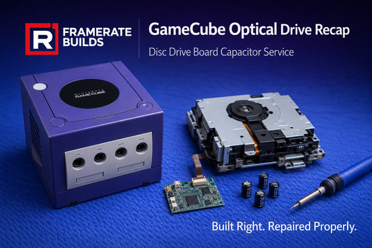 Nintendo GameCube optical drive controller board capacitor replacement service