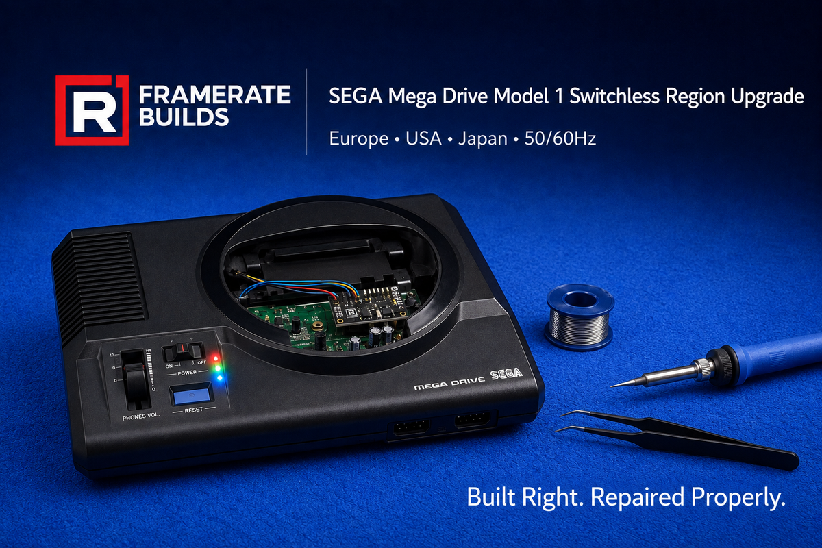 SEGA Mega Drive Model 1 switchless region-free upgrade service