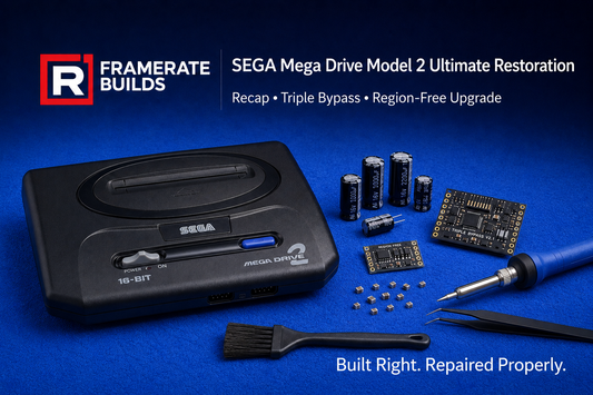 SEGA Mega Drive Model 2 Ultimate Restoration recap Triple Bypass and region-free service